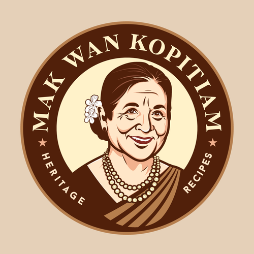 Eatery logo with the title 'Illustrative Logo for "Mak Wan Kopitiam"'