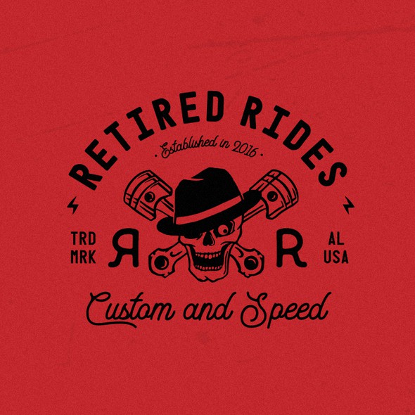 Hot rod logo with the title 'Vintage Style Logo for Hot Rod Shop'