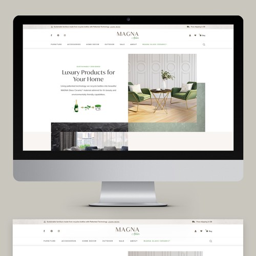 Responsive design with the title 'MAGNA Atelier e-Commerce Design'