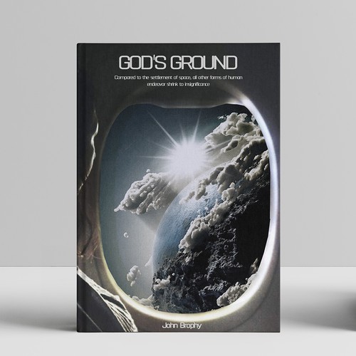 Space book cover with the title 'God's Ground Book Cover'