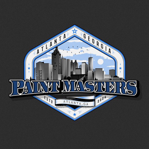Skyline design with the title 'Paint Masters'