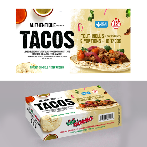 Taco design with the title 'Packaging Design'