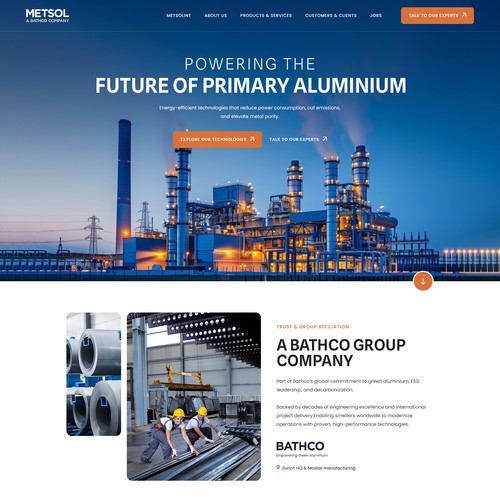 Industry website with the title 'Homepage for Technological Company'