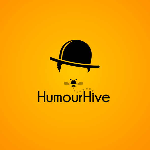 Comedy logo with the title 'HumourHive needs a quirky new logo!'