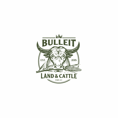Longhorn logo with the title 'bulleit land cattle'