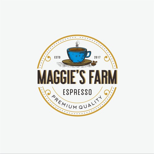 Espresso logo with the title 'Logo Concept for Maggie's Farm'