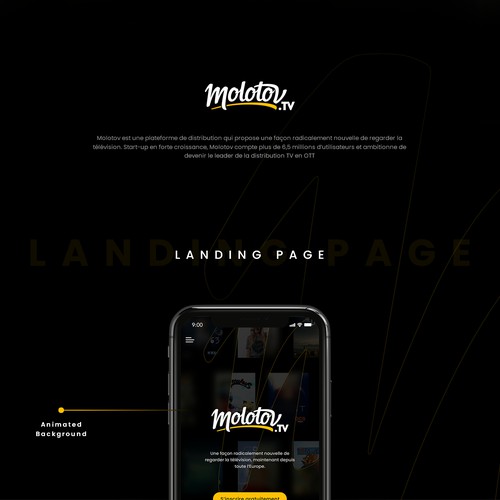 TV design with the title 'Splash Screen Molotov TV'