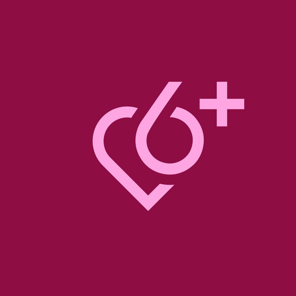 Dating app logo with the title 'Six Plus'