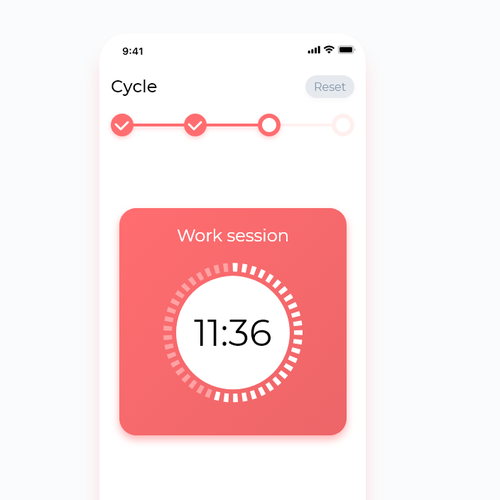 Tracker design with the title 'Simple Pomodoro Tracker App'