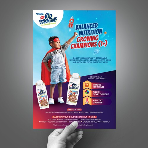 Energy drink design with the title 'Flyer Design for Nestle Boost  - Kids'