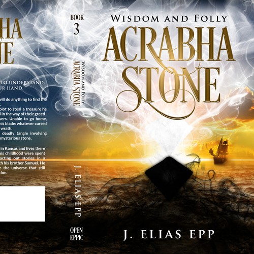 Fantasy design with the title 'Acrabha Stone in Wisdom and Folly'