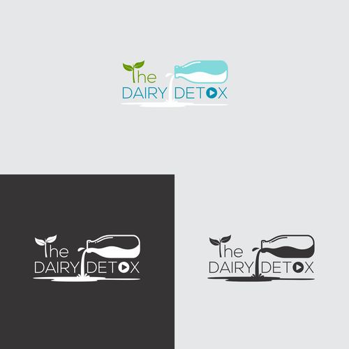 Milk logo with the title 'design for daily health video website'