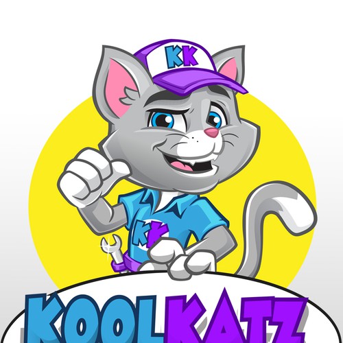 Kitten design with the title 'Mascot design for KoolKatz'
