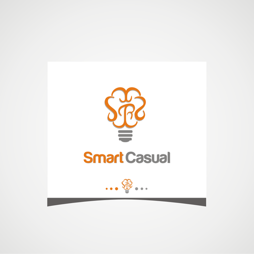 Bulb brain logo with the title 'smart casual'
