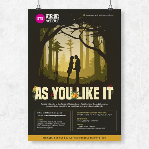 Tree design with the title 'As You Like it Poster'