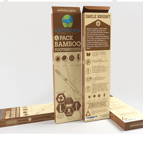 Bamboo design with the title 'Fun and playful box for Earthshine Bamboo Toothbrushes'