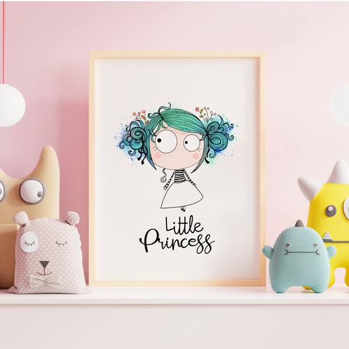 Baby illustration with the title 'princess'