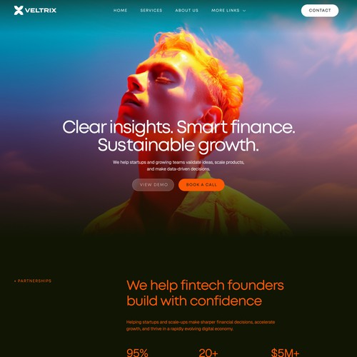 Design with the title 'Modern website for fintech SaaS startup technology company'