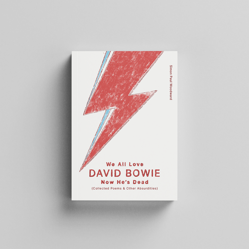 Drawing book cover with the title 'We All Love David Bowie Now He's Dead Cover Book'