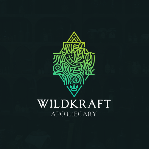 Mystical logo with the title 'wild aphothecary'