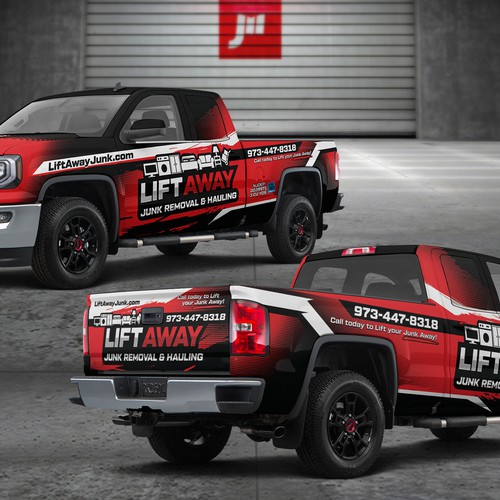 Junk design with the title 'Cool Truck Wrap for Junk Removal Business'