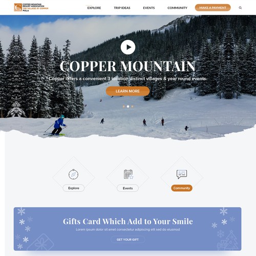 Travel website with the title 'Mountain Website'