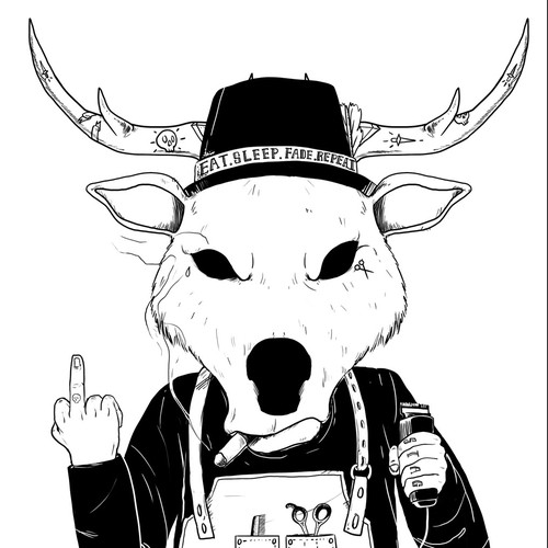 Deer t-shirt with the title 'badass '