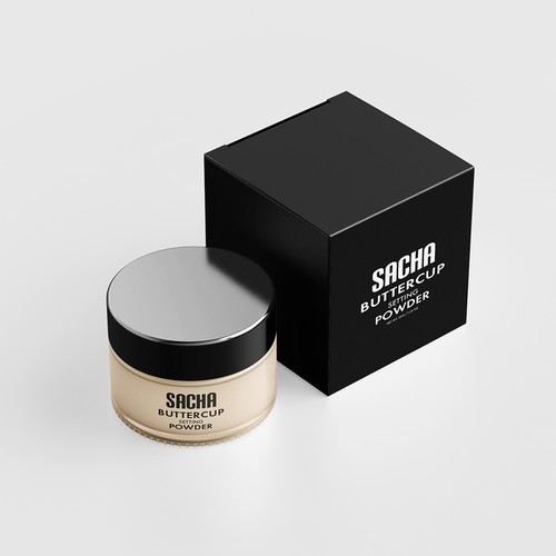 Powder packaging with the title 'Sacha'