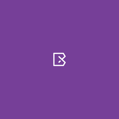 Purple logo with the title 'Modern monogram for cryptocurrency'