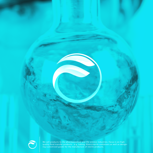 Chemistry design with the title 'Logo design solution for Fluid Biosolutions.'