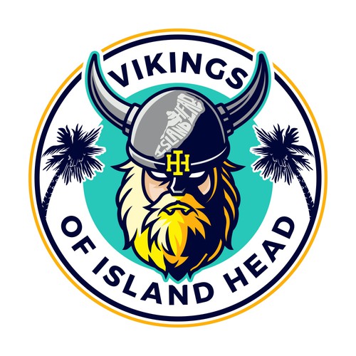 Viking ship logo with the title 'Vikings of Island Head'