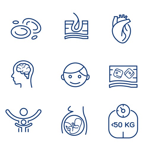 Vector design with the title 'Medical website icons'