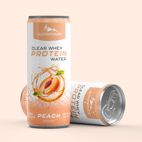 Can label with the title 'Product design concept for protein drink'