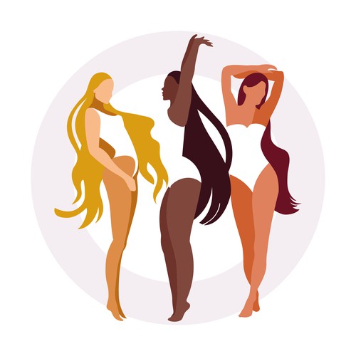 Digital artwork with the title 'Digital illustration for a cosmetic brand i.Am Skincare'