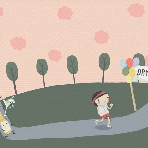 Pastel artwork with the title 'cartoon style illustration for a blog article'