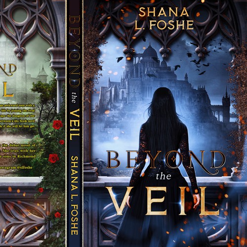 Pre-made design with the title 'Beyond the Veil'