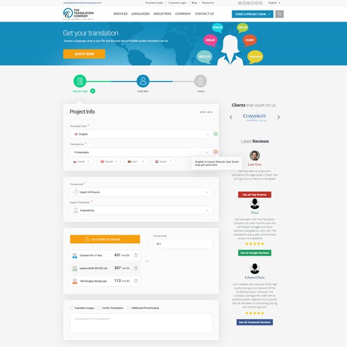 Translation design with the title 'Translator'