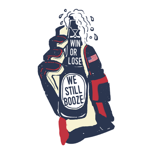American t-shirt with the title 'USA & Canada booze shirt illustration'
