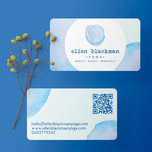 Relaxing design with the title 'Logo and business cards design for a yoga practise'