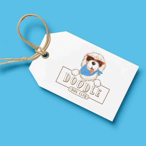 Digital art logo with the title 'Doodle Dog Club Logo'