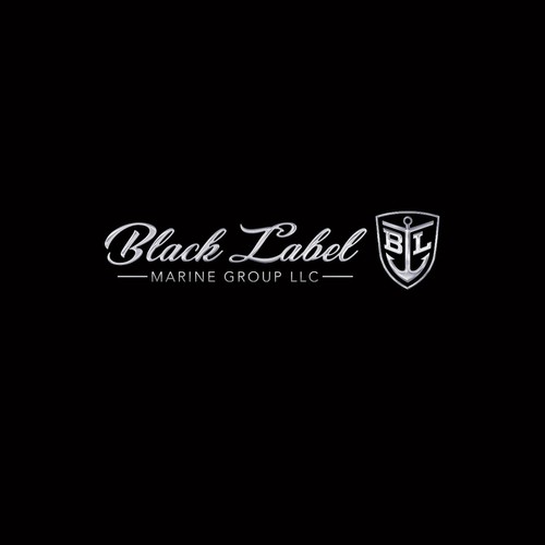 Chrome design with the title 'Black Label Marine Group logo design'