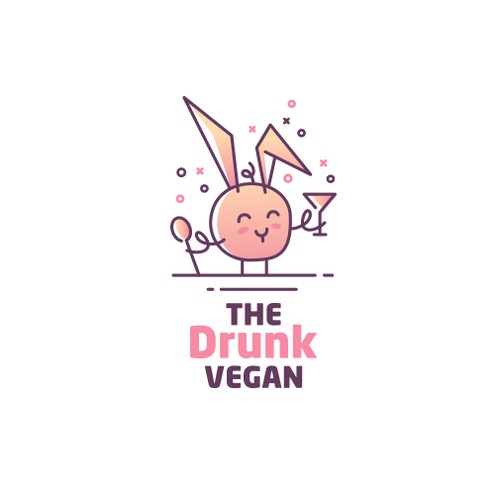 Rabbit logo with the title 'The Drunk Vegan'