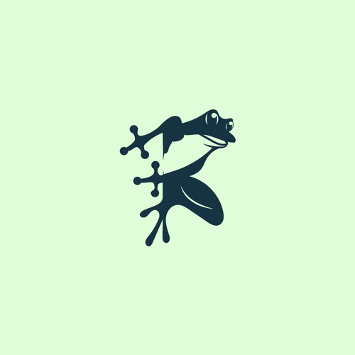 Frog logo with the title 'Fun logo concept for a sticker brand. '