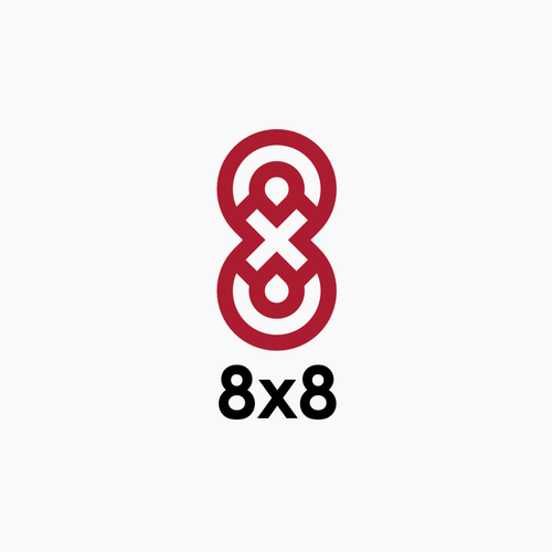 Number 8 logo with the title '8X8'