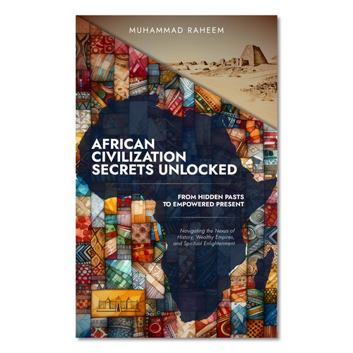 History book cover with the title 'Ebook cover design for a book about the history of African civilizations'