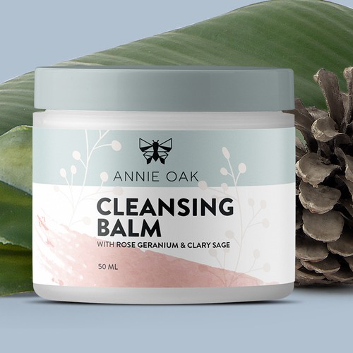 Skincare label with the title 'Cleansing Balm label'