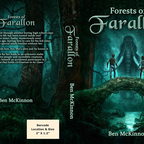 Watercolor illustration with the title 'Fantasy book cover'