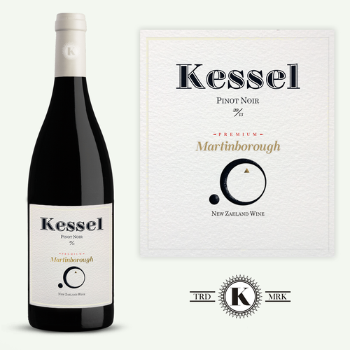 New Zealand logo with the title 'Design a captivating unique boutique wine Label KESSEL'