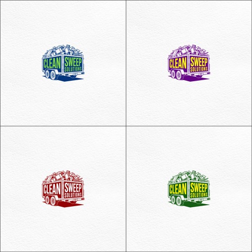 Cleaning company logo with the title 'Clean & Reliable Logo Concept for Junk Removal Business'