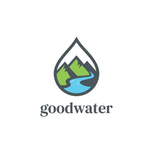 Text logo with the title 'Good Water'